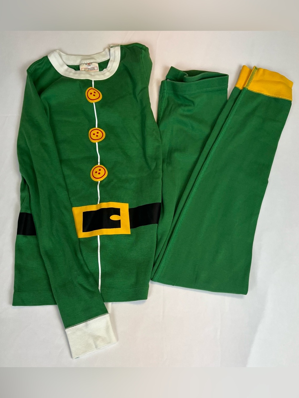 Hannah Anderson 100% Cotton Green Elf Christmas pajamas US Size 12 like New